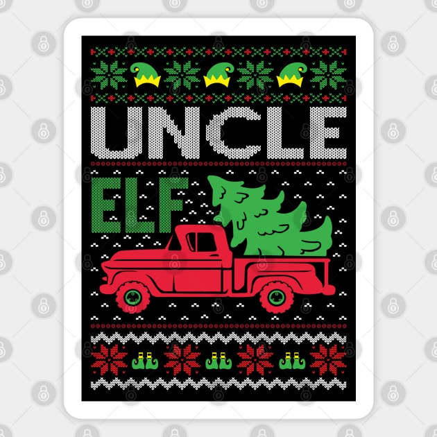 Uncle elf ugly christmas sweater Magnet by MZeeDesigns